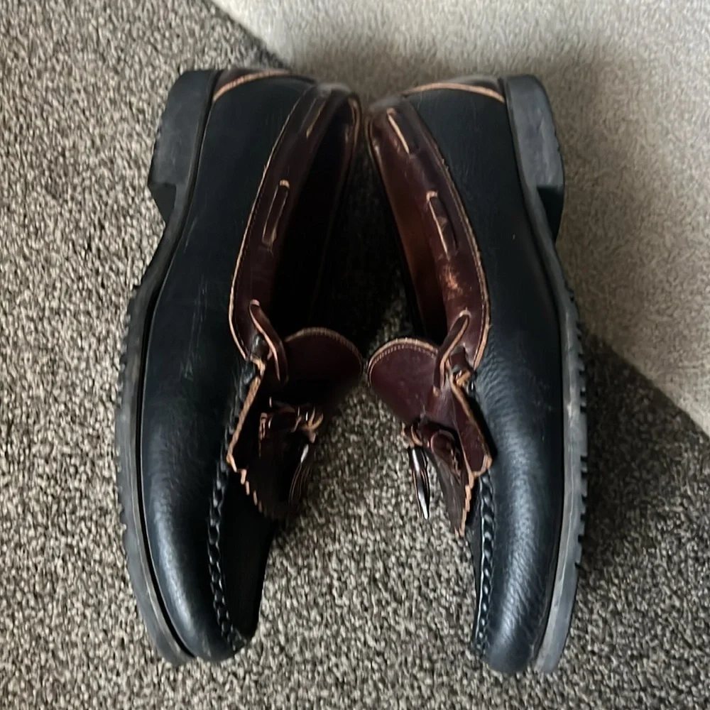 Allen Edmonds Mens Loafers NASHUA Tassel Kiltie Black Brown Leather - 10 D - Picture 6 of 12